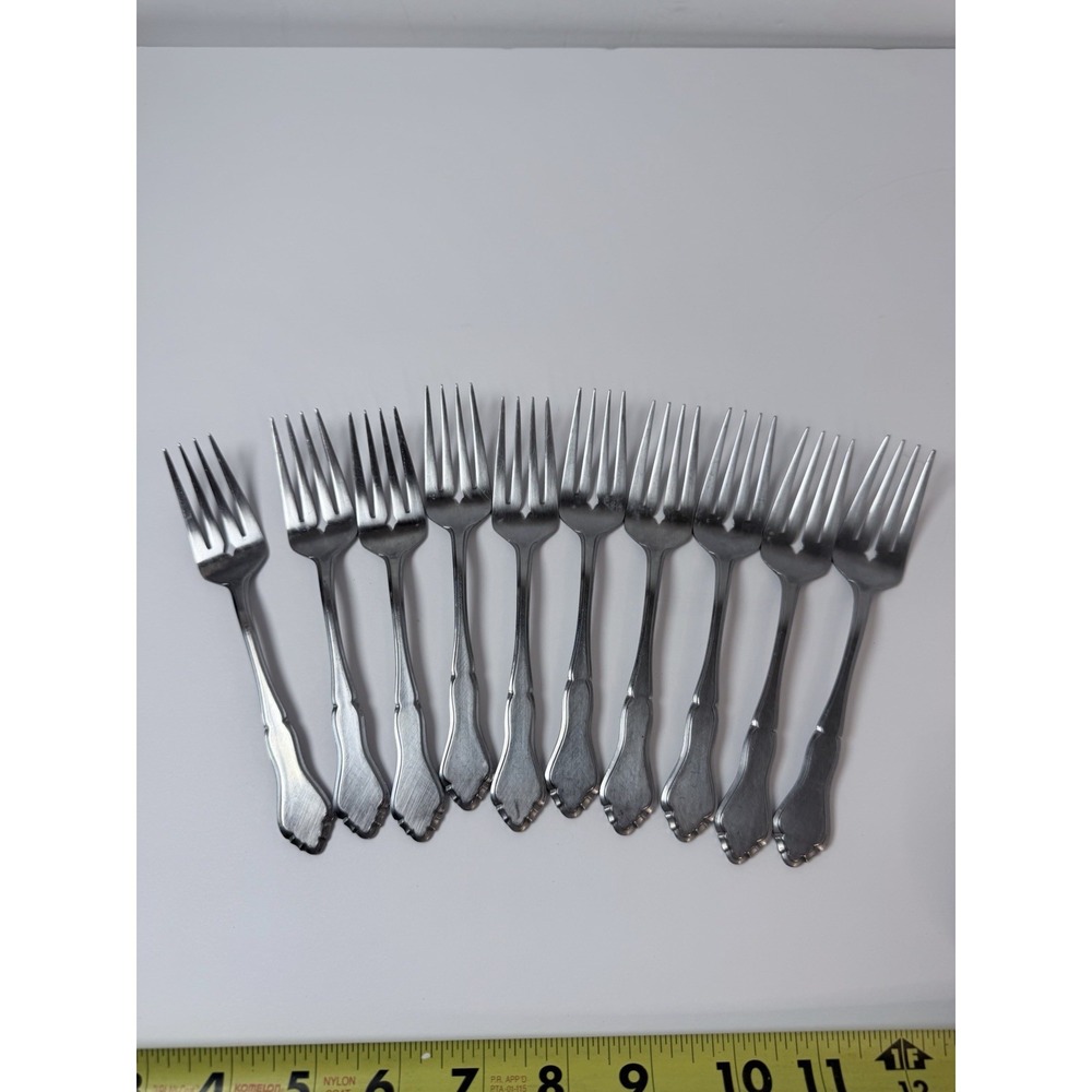 Stanley Roberts Stainless Glendale 10 Salad Forks 6 7/8" Rogers Co‎